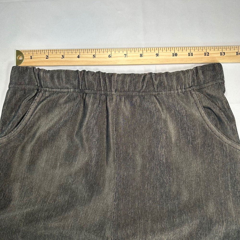 Vintage Japanese Charcoal Grey Textured Knit Elastic Waist Pull On Pants - Picture 5 of 8